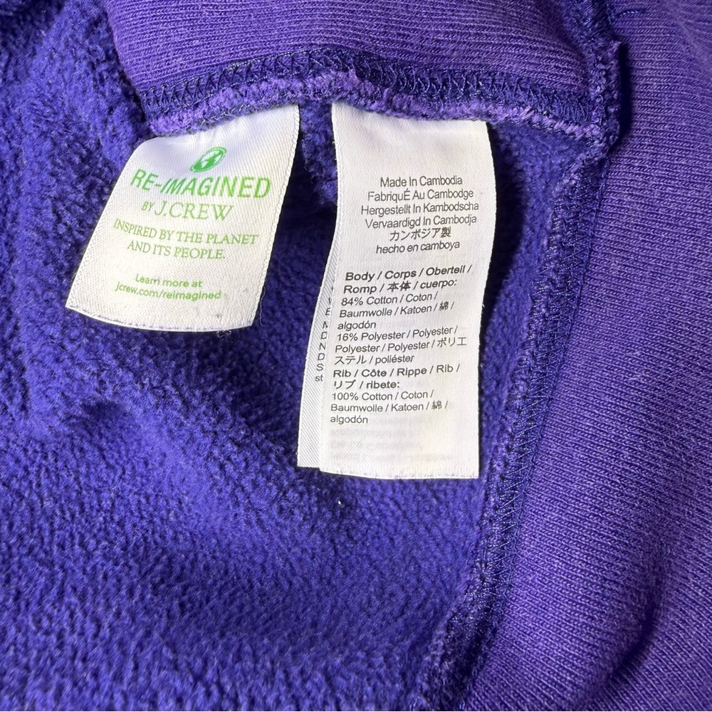 J. Crew Men's Deep Purple Heritage Heavy Weight Hoodie - Picture 4 of 4